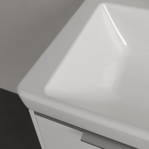 Villeroy & Boch Subway 3.0 meubelwastafel - 65x47x16.5cm Rechthoek - 1 kraangat - zonder overloopgat Ceramic - White Alpine (glans wit) SW702148