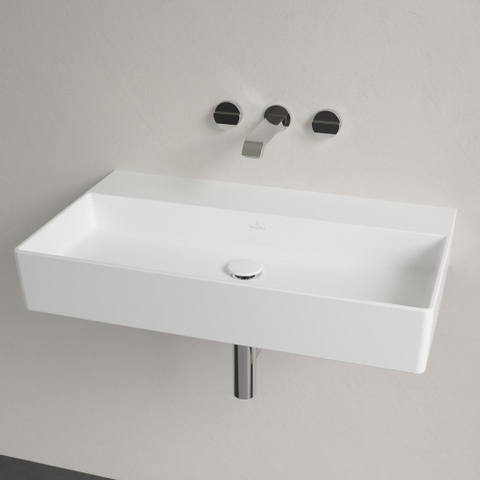 Villeroy & Boch memento 2.0 wastafel onderzijde - geslepen - 80x47cm - zonder overloop - zonder kraangat CeramicPlus - White Alpine (glans wit) SW336027