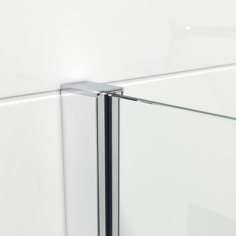 Saniclass Bellini Douche à l'italienne 90x200cm verre de sécurité bande satinée anti-calcaire chrome SW238193
