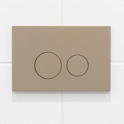 QeramiQ Dely Toiletset - 36.3x51.7cm - diepspoel - rimless - Geberit UP320 inbouwreservoir - met Burda frame - softclose toiletzitting - bedieningsplaat taupe - ronde knoppen - mat wit SW1164318