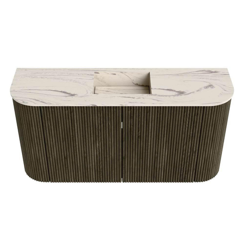Mondiaz JOYA-DLUX 83.2cm toiletmeubel - ronding links en rechts kleur Shadow - Wastafel FAYE positie Midden 1 kraangat kleur Nata. SW1425008