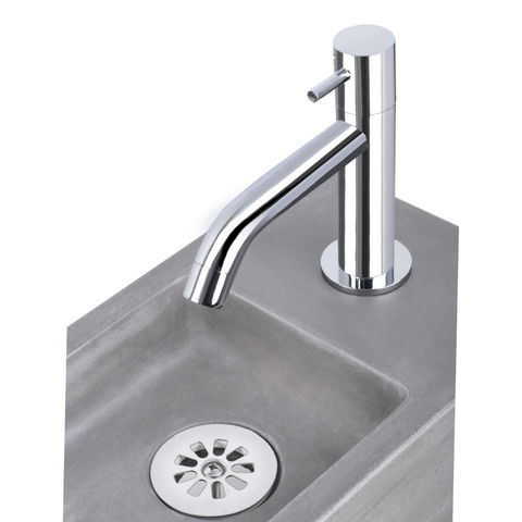 Differnz Force fonteinset – 40x22x8 cm – beton grijs – gebogen chromen kraan SW373248