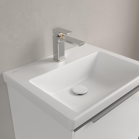 Villeroy & Boch Subway 3.0 lavabo - 55x44x16.5cm - 1 trou de robinet - stone white mat SW701112