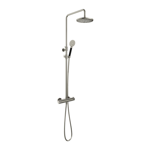 Hotbath Cobber X SDS9 - thermostatische regendoucheset - met 20cm ronde hoofddouche ronde handdouche - geborsteld nikkel (RVS) SW440527