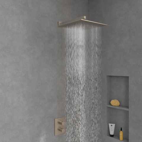 Villeroy & Boch Universal Showers regendouche - 35x35cm hoekig - Brushed Nickel (rvs) SW974386