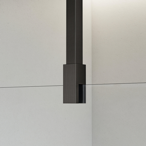 Fortifura Galeria Stabilisatiestang - plafond - ten behoeve van inloopdouche - 125cm - PVD - geborsteld gunmetal (antraciet) SW804545