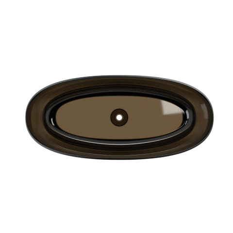 Riho Oval baignoire autoportante - 160x72cm - solid surface - semi transparent - frosted umber SW1030663