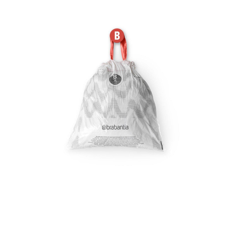 Brabantia PerfectFit Poubelle sac à déchets avec fermeture par ruban adhésif code B, 5 litres, 10 pièces/rouleau SW767528