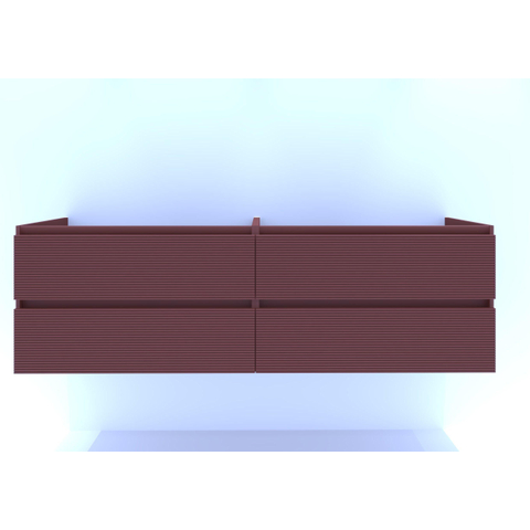 H&R Badmeubelen Infinity Wastafelonderkast - 180x44.8x55cm - 3D-front - 4 lades - sifonuitsparing links - greeploos - terra mat SW873497