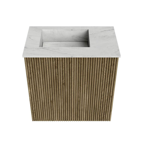 Mondiaz JOYA-DLUX 40cm toiletmeubel - kleur Dusk - Wastafel FAYE positie Links Zonder kraangat kleur Opalo. SW1426222