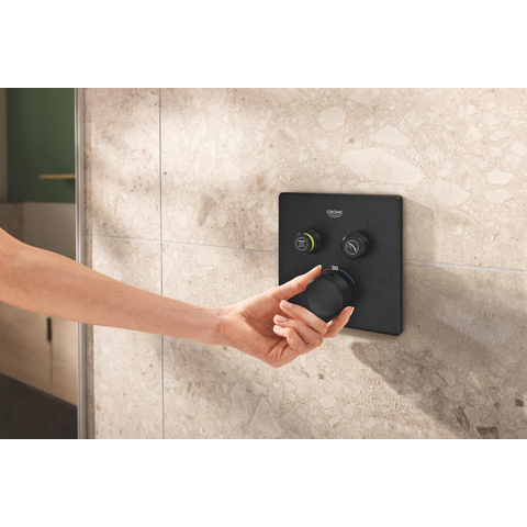 GROHE Grohtherm SmartControl afbouwdeel - vierkant - thermostatisch - 2 functies - mat zwart SW1477582
