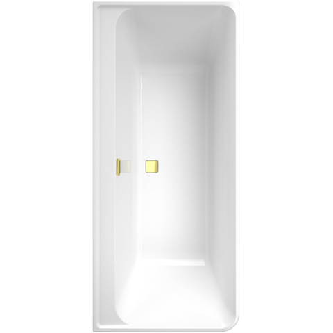 Villeroy & Boch Collaro baignoire d’angle semi-autoportante - 180x80cm - rectangulaire angle droit trop-plein Or Acrylique Brillant Blanc SW354250