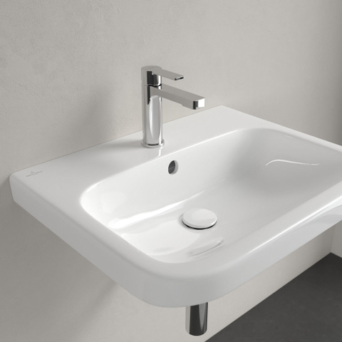 Villeroy & Boch Architectura wastafel onderzijde - geslepen - 60x47cm - met kraangat - met overloop - White Alpine (glans wit) 1025266