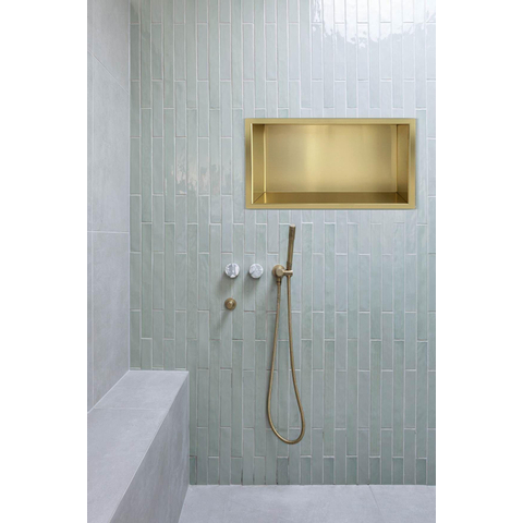 Saniclass Hide Niche de salle de bains encastrable 30x60x7cm inox avec cadre Or brossé SW655266