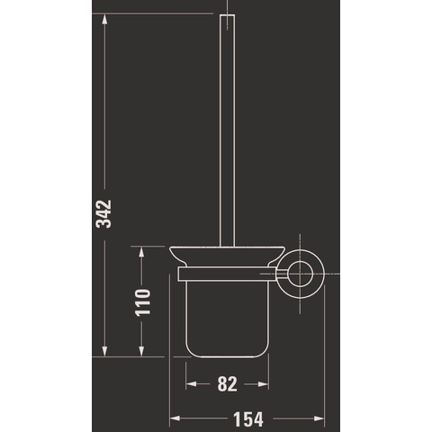 Duravit D-code Borstelgarnituur - 154x342x154mm - chroom glanzend GA49448