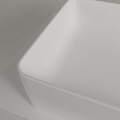 Villeroy & Boch Collaro opzetwastafel rechthoekig - 56x36cm - zonder overloop - zonder kraangat CeramicPlus - Stone White (mat wit) SW336072