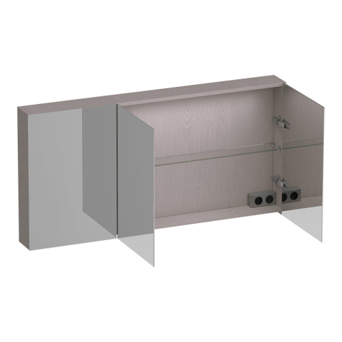 BRAUER Impress Deluxe armoire de toilette – 139 x 70 x 15 cm – Éclairage LED – Timber Greige SW1198963