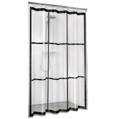 Sealskin Brix Rideau de douche 180x200 cm PEVA Transparent / Noir SW699518