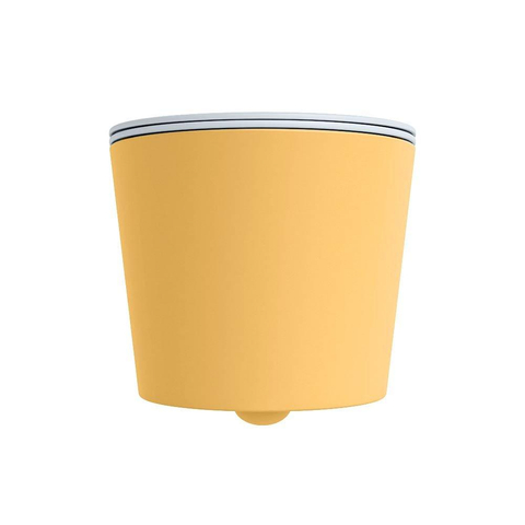 Mondiaz LAVIE hangtoilet – spoelrandloos – 36 x 53 cm – met softclose zitting – Ocher (geel), zitting Clay (lichtblauw/grijs) SW1208590
