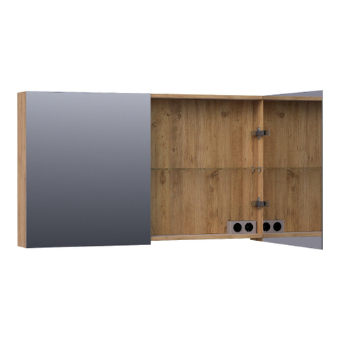 BRAUER Impress armoire de toilette – 119 x 70 x 15 cm – 2 portes, portes-miroir double face – Chateau SW393093