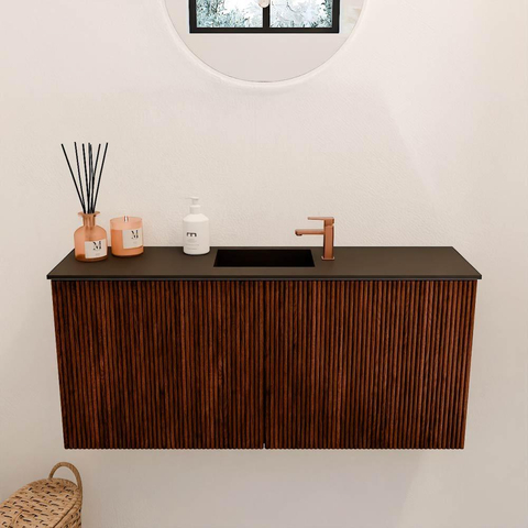 Mondiaz JOYA 90cm meuble de toilette - couleur Ruby - Lavabo FAYE position Milieu 1 trou de robinet couleur Urban. SW1421894