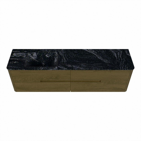 Mondiaz CIRO-DLUX Ensemble de meubles de salle de bains - 180x45x50cm - Lavabo solid surface Lava - 1 vasque à gauche - 1 trou de robinet - 4 tiroirs - Dusk SW1533066