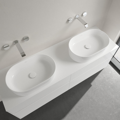Villeroy & Boch Collaro opzetwastafel ovaal - 56x36cm - zonder overloop - zonder kraangat - White Alpine (glans wit) SW336040