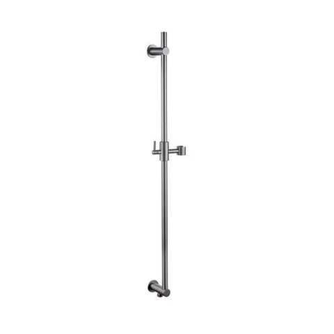 Fortifura Nebbio Ensemble combiné baignoire - mitigeur thermostatique - barre de glissement avec coude mural intégré - flexible de douche métallique - douchette à main sur barre - bec - PVD gunmetal brossé SW1238089
