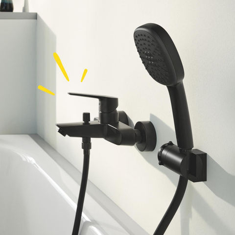 Grohe Start Badkraan - omstel - koppelingen HOH 15cm - matte black (mat zwart) SW924868