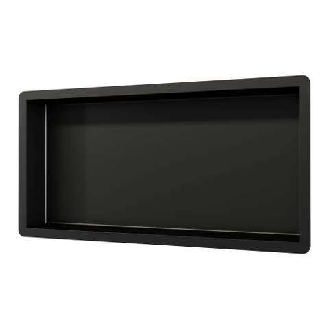 Brauer Brushed Edition Niche encastrable 30x60x7.5cm inox avec cadre noir mat SW680022