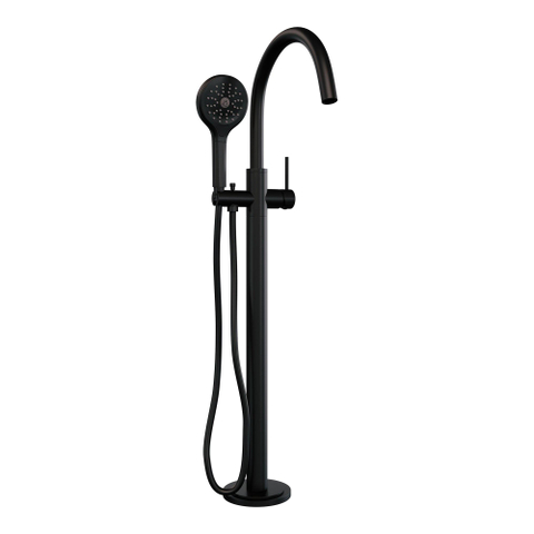 BRAUER Stripe Mitigeur de baignoire sur pied - SET 02 - douchette à main 3 positions - flexible de douche - noir mat SW1435108