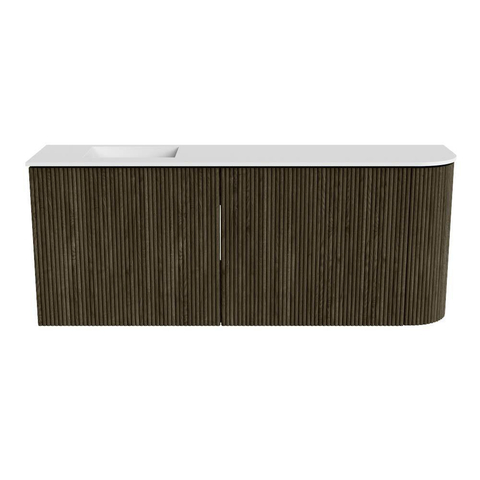 Mondiaz JOYA 101.6cm toiletmeubel - ronding rechts kleur Shadow - Wastafel FAYE positie Links 1 kraangat kleur Talc. SW1421511