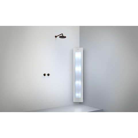Sunshower Round Plus L infrarouge + lumière UV en saillie incl. kit d'installation angle 185x33x25cm corps entier White SW769475