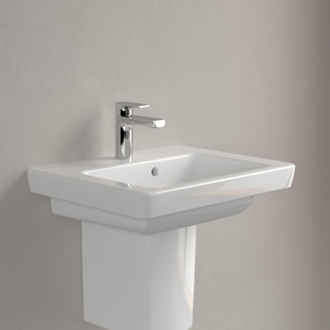 Villeroy & Boch Subway 2.0 fontein - 50x40cm - 1 kraangat - met overloop - White Alpine (glans wit) 1024199
