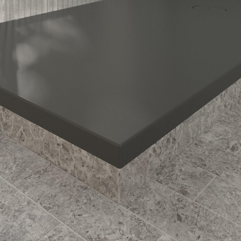 Villeroy & Boch Ecora douchebak - 180x100x4.5cm - afvoer korte zijde - anthracite (antraciet) SW1558937