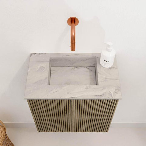 Mondiaz JOYA-DLUX Meuble de toilette 40cm - couleur Dusk - Vasque FAYE position Milieu Sans trou de robinet couleur Glace SW1423126