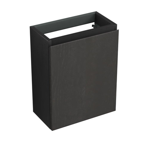 Forzalaqua Siena Meuble sous-lavabo de lavabo 39,5x21,5x50cm 1 porte battante droite Chêne massif Black oiled SW492450