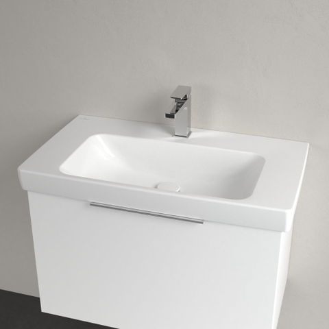 Villeroy & Boch Architectura wastafel - 80x44.5cm - met 1 kraangat - zonder overloop CeramicPlus - White Alpine (glans wit) SW1162358