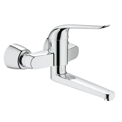 Grohe Eurosmart Care Wastafelmengkraan - uitloop 27.2cm - opbouw - wandmontage - chroom SW1186206