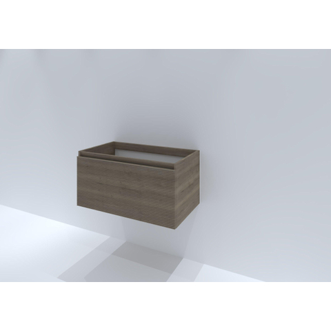 H&R Badmeubelen Matrix Wastafelonderkast - 80x44.8x40cm - 3D-front - 1 lade - greeploos met greeplijst - charleston SW757103