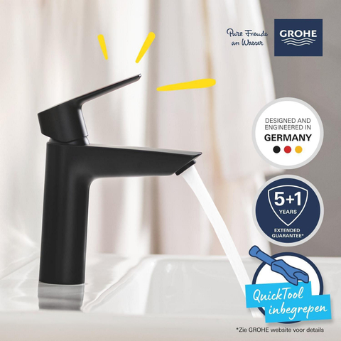 Grohe Start Wastafelmengkraan - opbouw - 12.1cm uitloop - M-size - matte black (mat zwart) SW924683