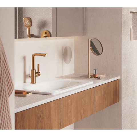 GROHE Lineare New wastafelkraan - l-size - met waste - geborsteld warm sunset (koper) SW1477592