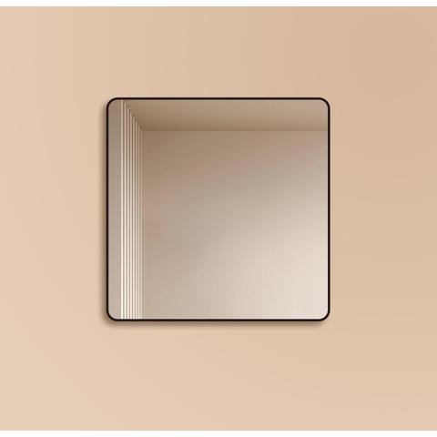 Saniclass Retro Line spiegel – vierkant – 100x100 cm – Zwart mat SW643419