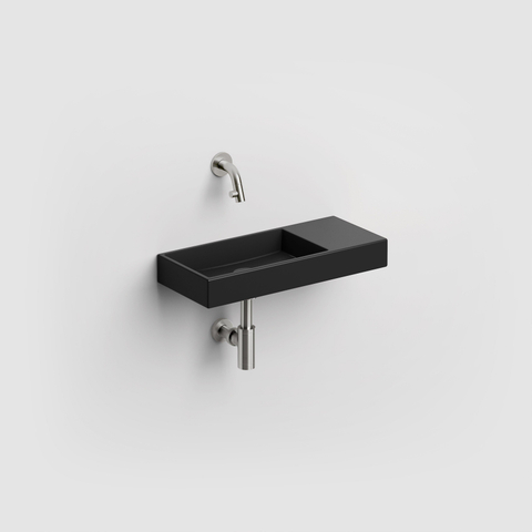 Clou Mini Wash Me fontein 45cm zonder kraangat rechts mat zwart SHOWROOMMODEL SHOW25615