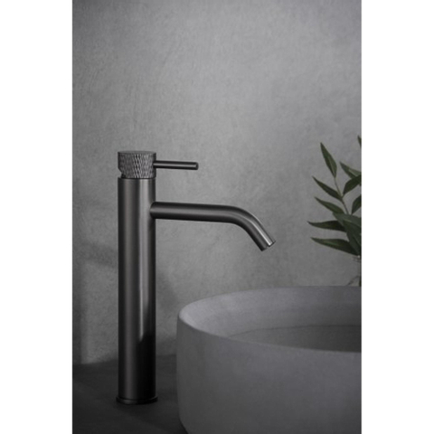 Wiesbaden Ribbd XL hoge wastafelmengkraan Gunmetal - SHOWROOMMODEL SHOW24568