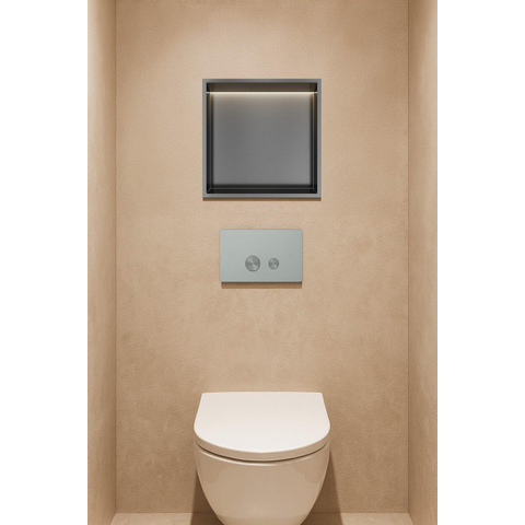 Hotbath &MORE Boîte encastrée ou niche encastrée - 30x30x10 - avec LED IP44 - Gunmetal brossé PVD SW1246563