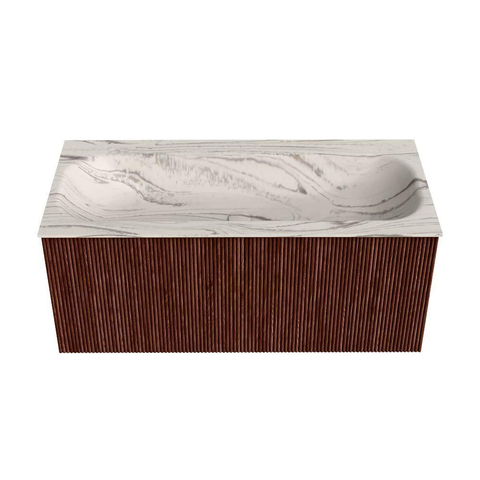 MONDIAZ KURVE-DLUX 100cm badmeubel kleur Ruby met 1 lade en 0 deuren. Wastafel BIG MEDIUM Midden zonder kraangat Nata. SW1432563