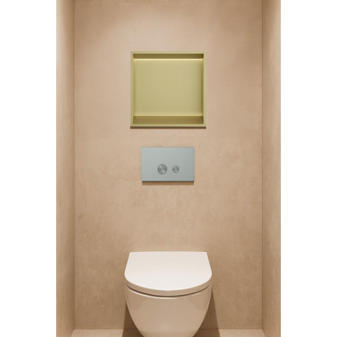 Hotbath &MORE Inbouwbox of inbouwnis - 30x30x10 - met LED - IP44 - PVD - geborsteld messing (goud) SW1246557