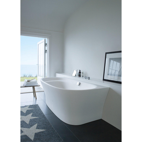Duravit Cape cod Kunststof bad acryl - back-to-wall - 190x90x64cm - met aangevormd paneel - glans wit 0300898