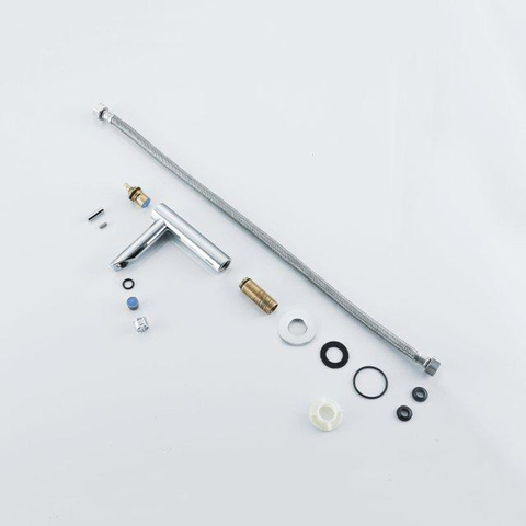 FugaFlow Efficiente Pietra Ensemble lave-mains - 40x22x10cm - céramique - trou de robinet à droite - robinet de lave-mains chromé - bonde - siphon bas - blanc brillant SW1483426